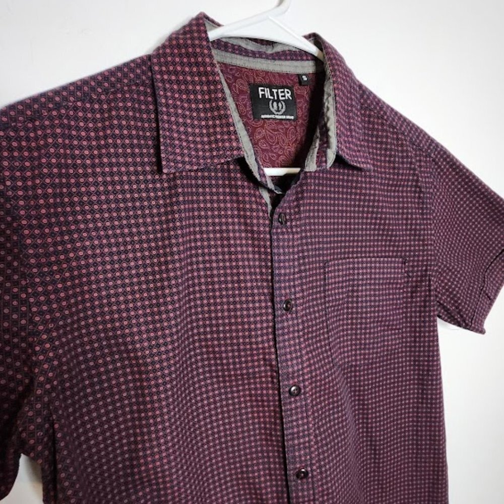 Filter Men's Casual Button-down Shirt Size Small - Picture 2 of 4